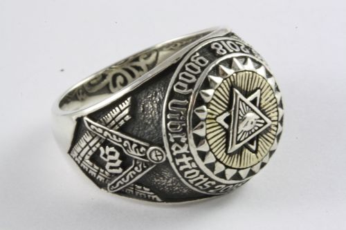 Masonic Freimaurer Ring aus Silber 925 Sterling Klassisch Blue Lodge Siegelring 